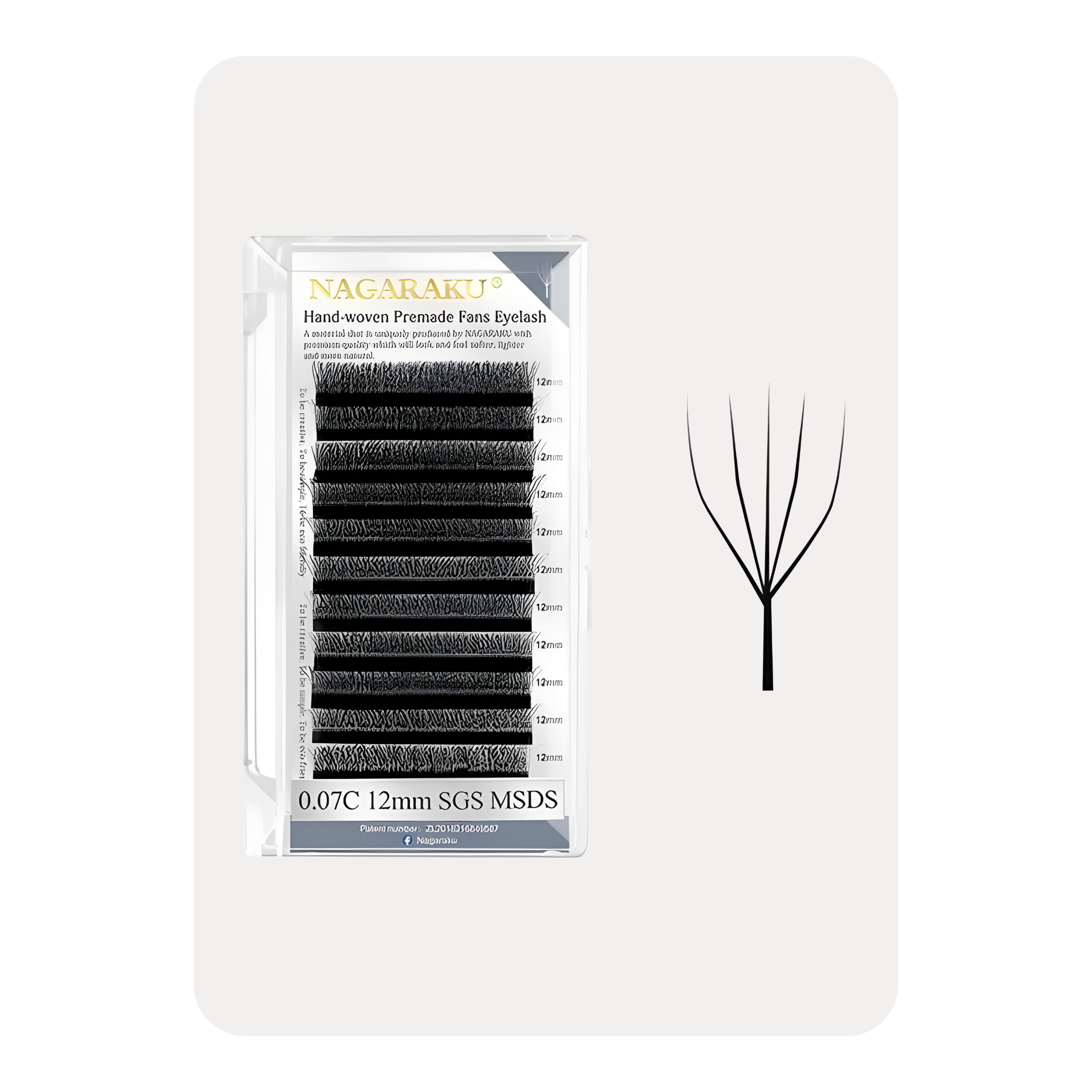 NAGARAKU 5D W - POR TALLAS  5D PREMADE  FANS  EYELASH