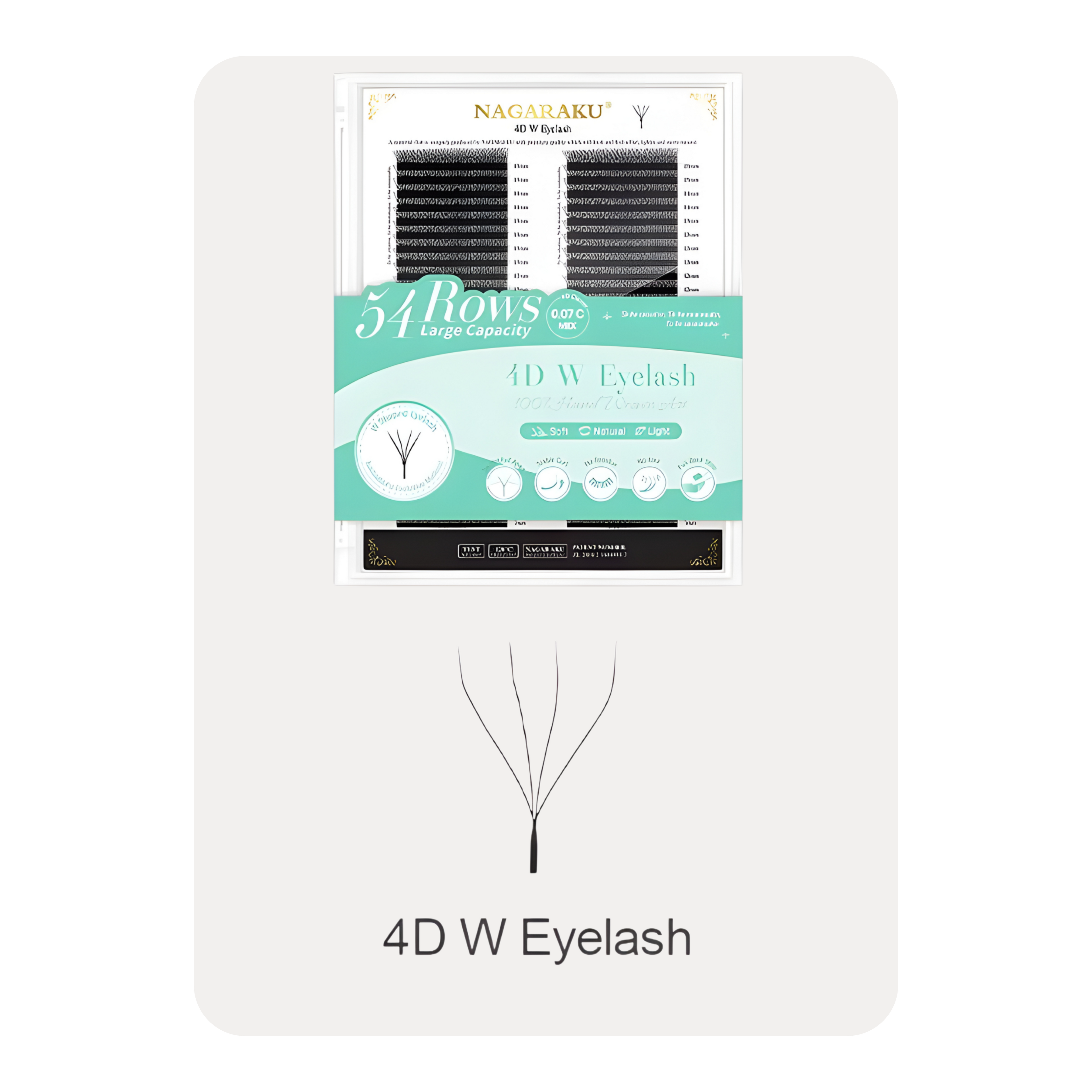 NAGARAKU 5D W - MIX 5D PREMADE FANS EYELASH 54 FILAS