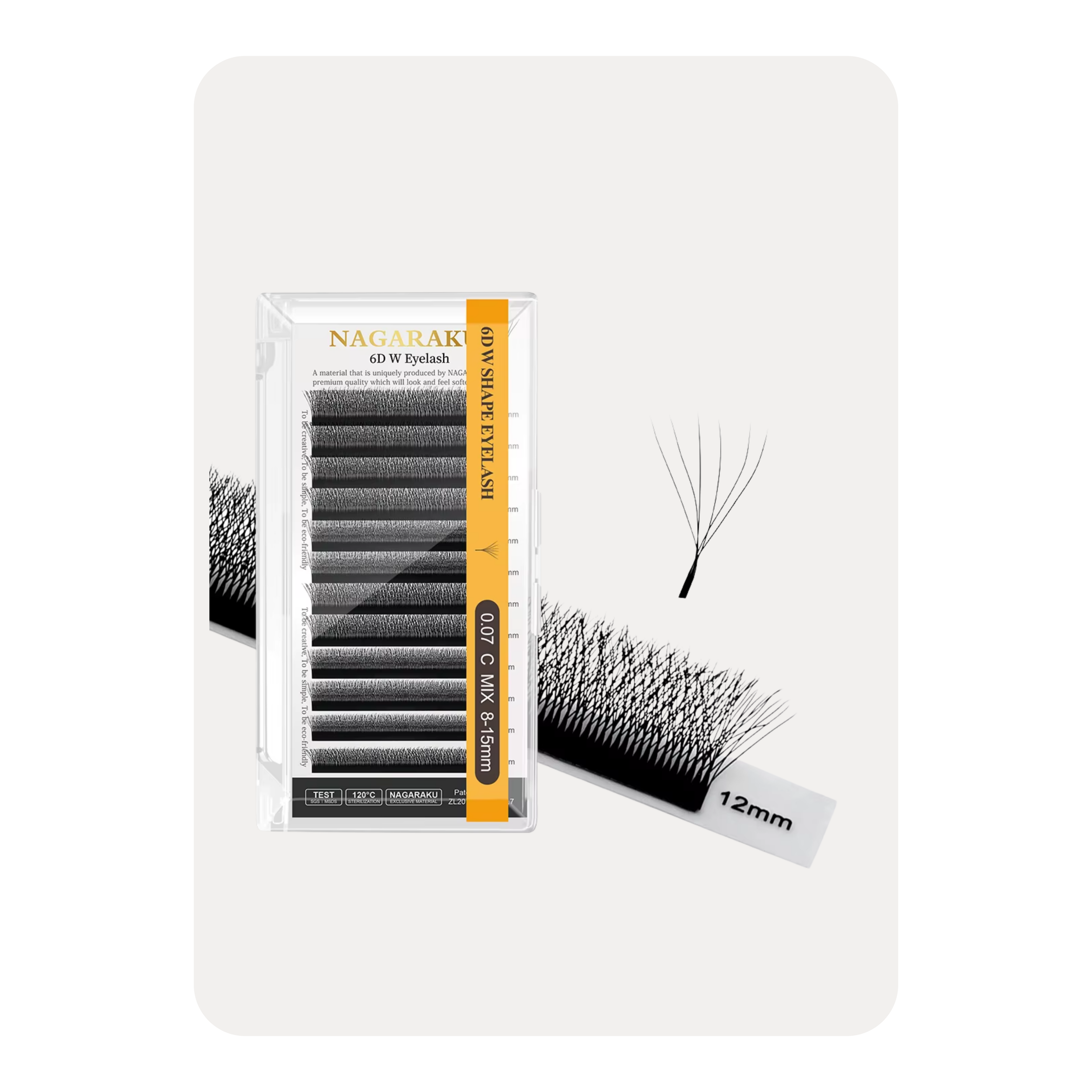 NAGARAKU 6D W POR TALLAS 6D PREMADE FANS EYELASH